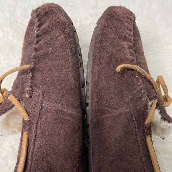 UGG #1003390 Men's Brown Olsen Fur Slippers Slip On Sheepskin Shoes Size 11 - Picture 11 of 16